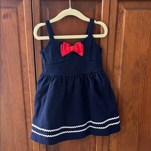 Janie and Jack Navy Dress with Red Bow Accent | Sz. 2T